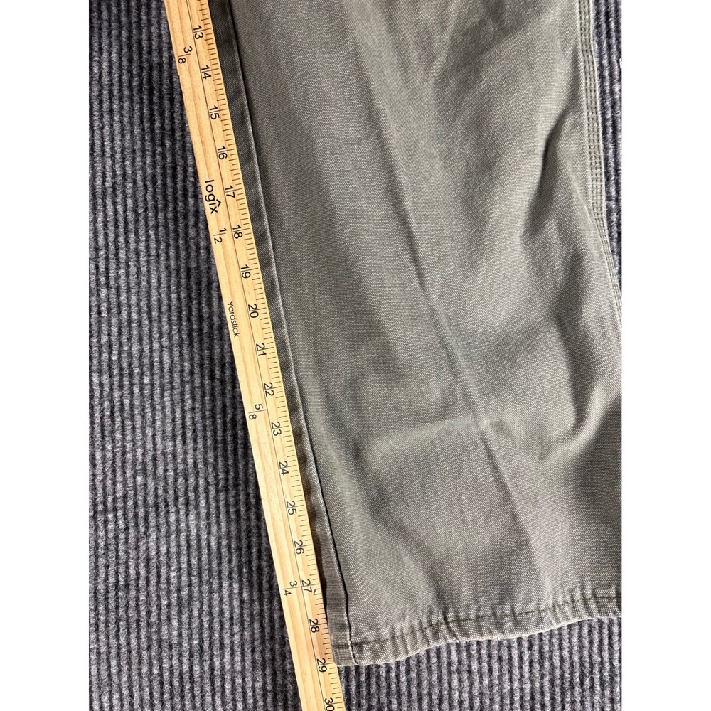 Dickies Mens Carpenter Pants Green Duck Canvas Utility Workwear 37x27.5 - Picture 2 of 6